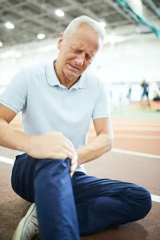 elderly man having knee pain