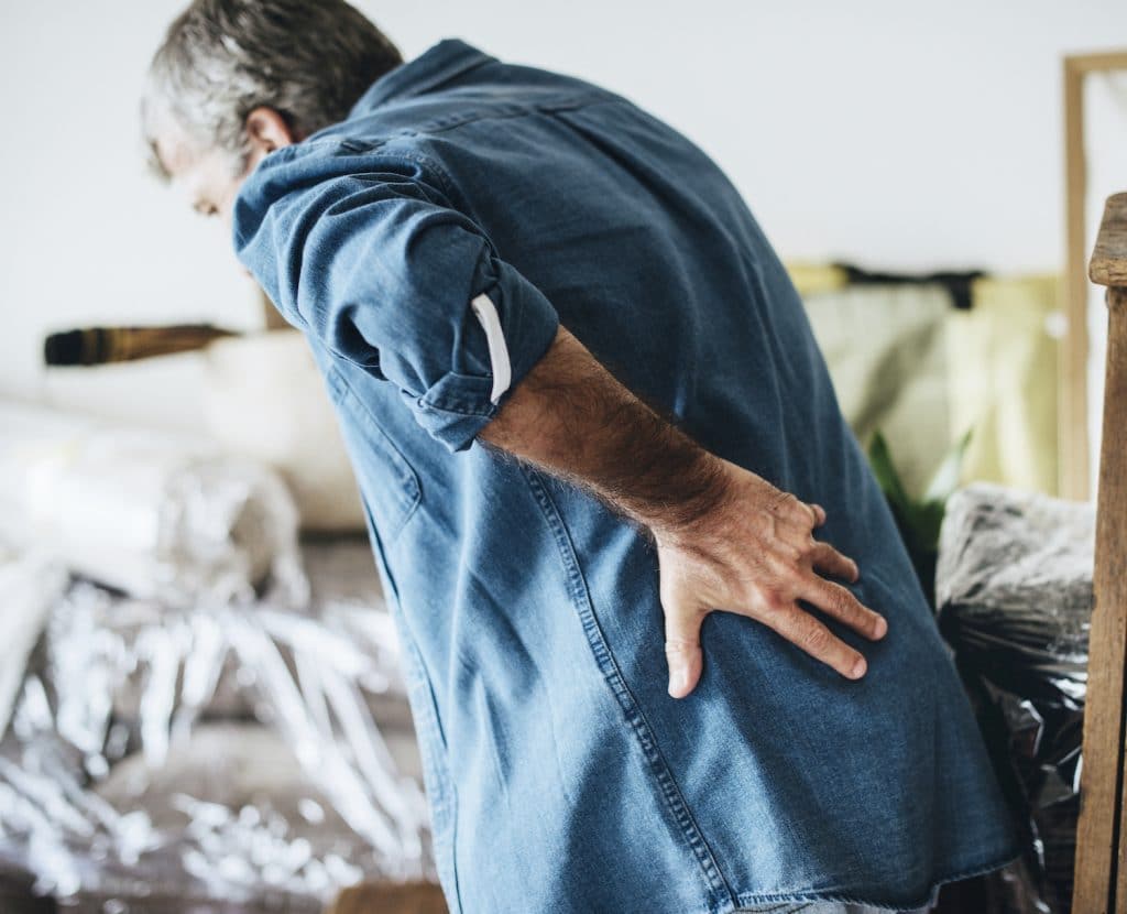 Senior man having a back pain