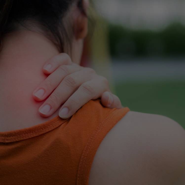 woman having neck pain