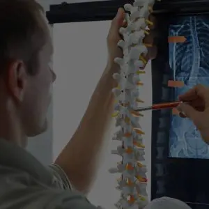 Doctor working with spine