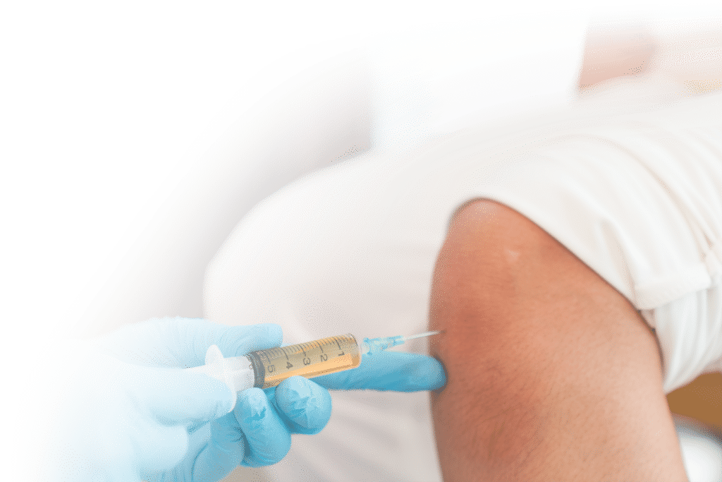 Patient receiving stem cell therapy injection at Hogan Spine & Rehabilitation