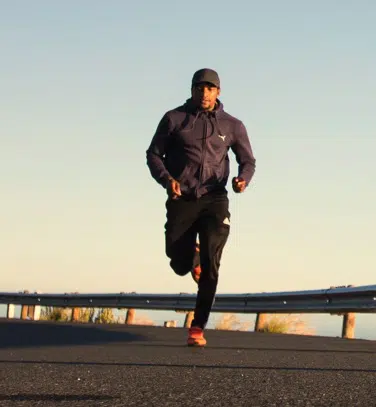 Man running doing a Endurance Exercises