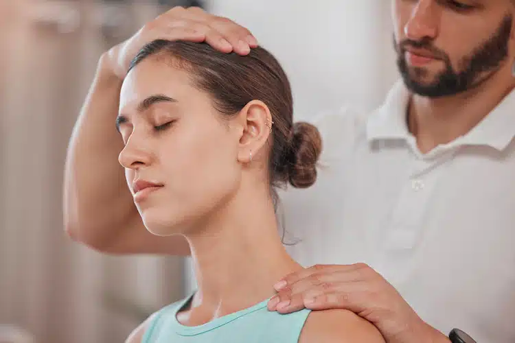 Woman with neck pain