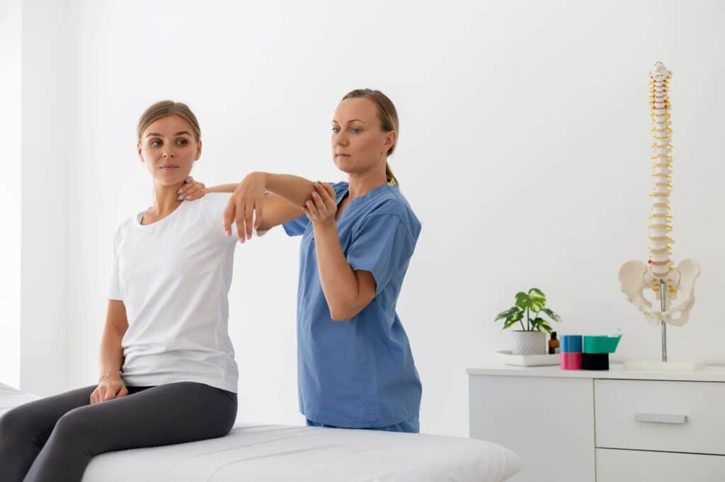 woman receiving chiropractic care to be flexible and proper alignment to avoid injuries