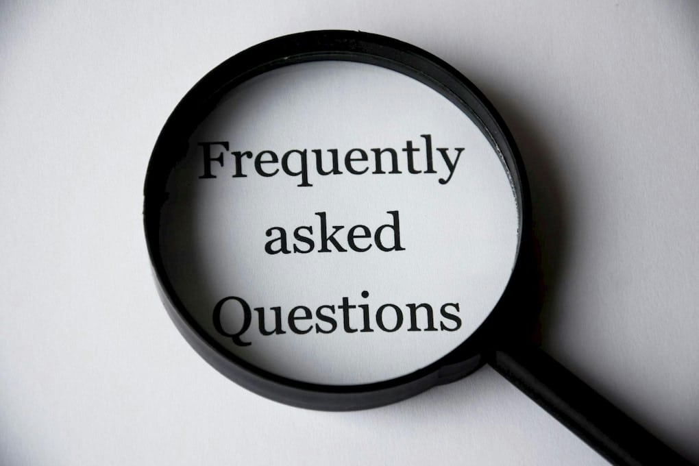 Frequently asked questions in a magnifying glass