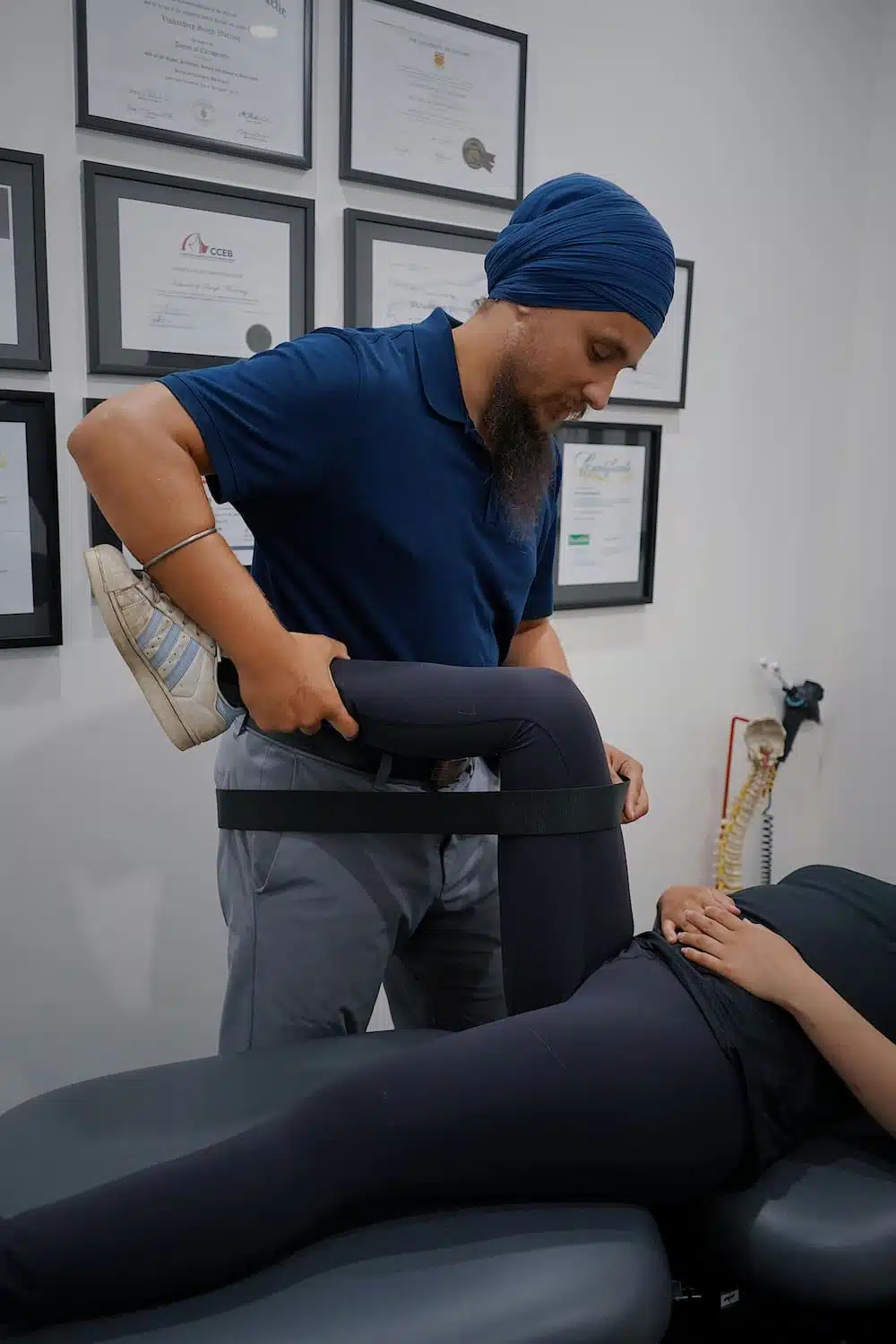 Physiotherapy doing some physical therapy treatment to the patient